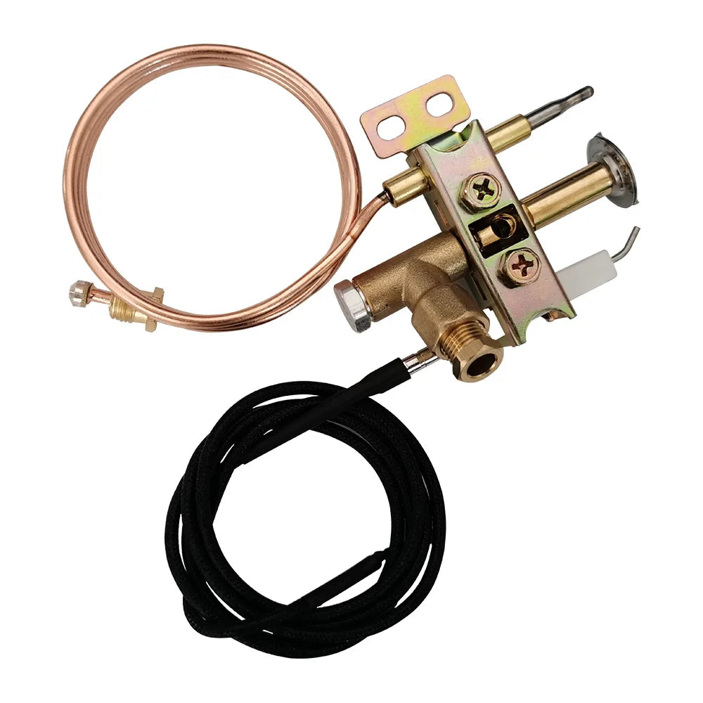 BEHAIVAN Gas Fryer Universal Pilot Burner with 900mm Piezo Wire and Thermocouple Sensor M9x1 Thread Range Stove Spare Assembly