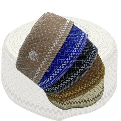 Muslim Men Prayer Hat Cotton Embroidery Men's Islam Ramadan Hats Islamic Clothing Accessories Caps Arabia Middle East Cap