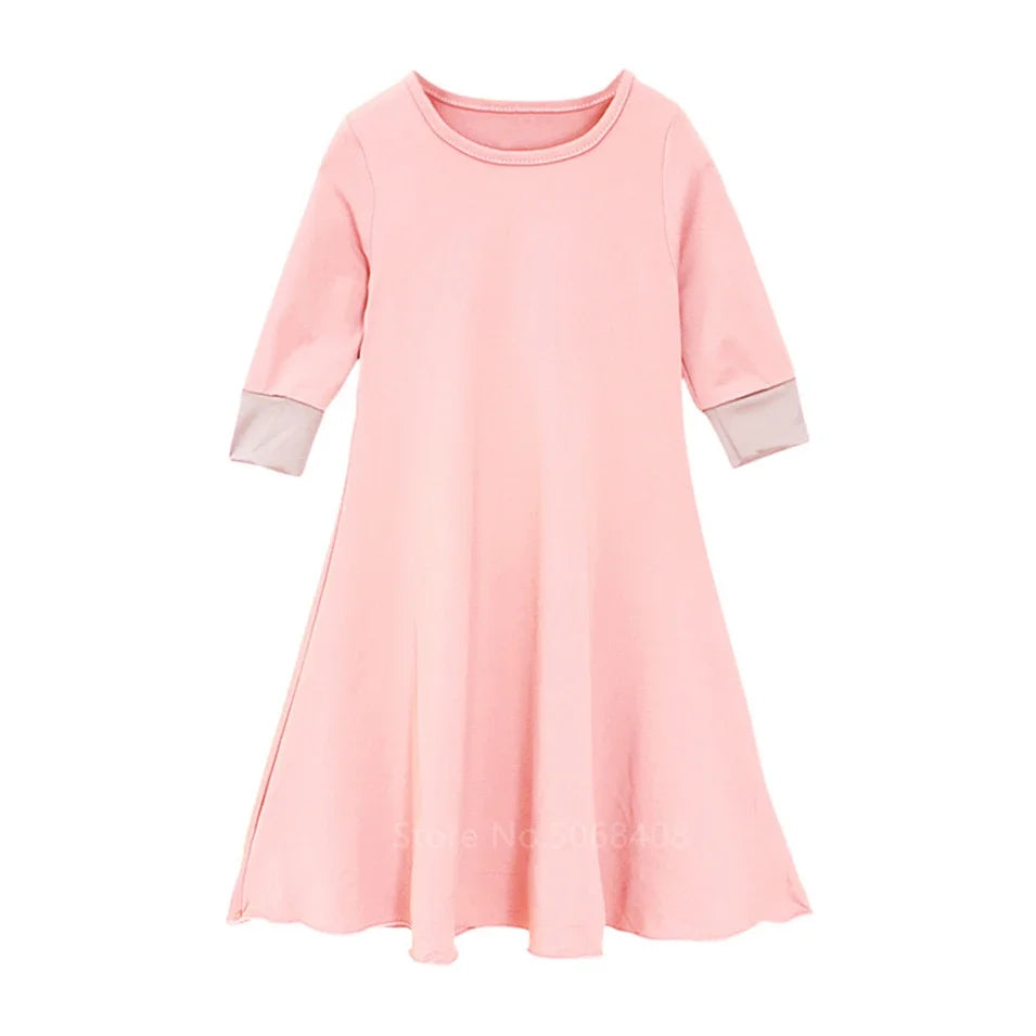 Muslim traditional clothing Islamic robe kids baby girls richer Saudi Arab Dubai solid abaya kaftan with ruffle bow hijab dress