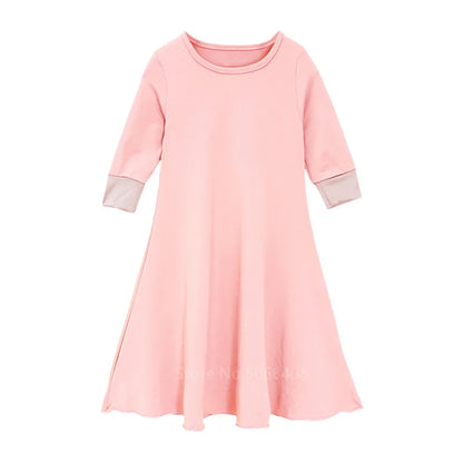 Muslim traditional clothing Islamic robe kids baby girls richer Saudi Arab Dubai solid abaya kaftan with ruffle bow hijab dress