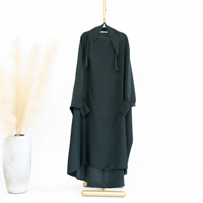 Muslim Child Jilbab Prayer Dress Hijab Hooded Abaya Ramadan Eid Islamic Clothing Dubai Saudi Black Robe Kids Modest Dresses