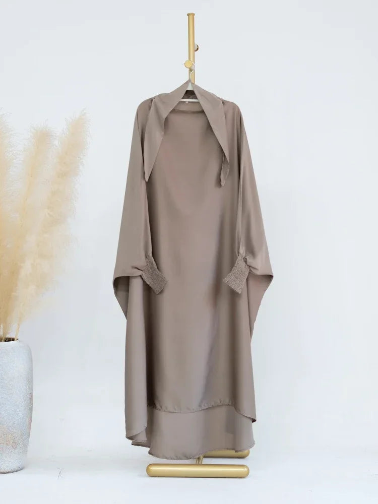 Ramadan Muslim Dress Girls Kids Prayer Garment Hijab Dress  Child Hooded Abaya Full Cover Niqab Islam Dubai Eid Robe 2023 jilbab