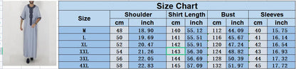 New 2025 Men Arab Muslim Fashion Islamic Clothing Men Embroidered Jubba Thobes Homme Moroccan Kaftan Eid Prayer Long Robe Dress