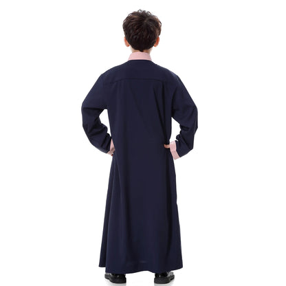 2024 Arab Malay Turkey Muslim Boys Clothing Kids Abayas Dress Children Full Body Robe Dress Teen Age TH873