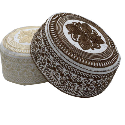 Cotton Embroidery Men's Muslim Hat Islam Ramadan Prayer Hats Arabia Men Headscarf Clothing Topkippot Turban Middle East Cap