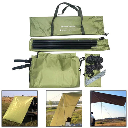 300x150cm Car Side Awning Rooftop Tent Waterproof Side Tent For Outdoor Camping Awning Sun Canopy Sunshade Campervan Waterproof