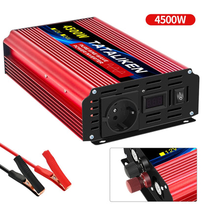 1600W/2200W/3000W/4000W  Pure Sine Wave Inverter DC 12V/24V to AC 220V 50hz Power Inverter Charger Converter Adapter EU Socket