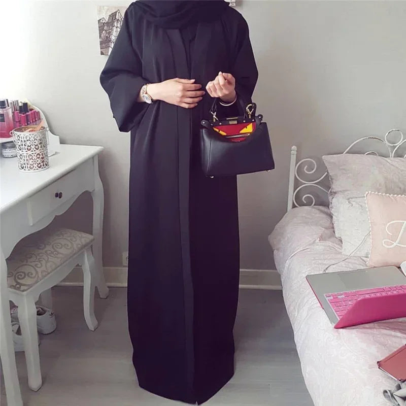 A Islamic clothing for women abaya Muslim fashion kaftan dress long sleeve cardigan solid Arab Dubai Turkish Islam dresses