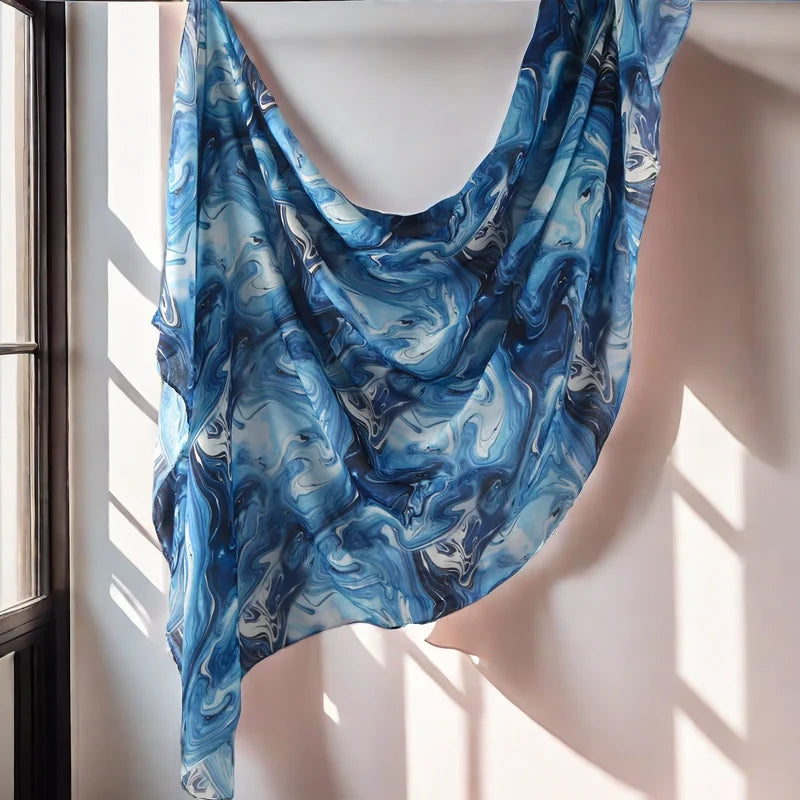 Newest Printed Modal Cotton Hijab Scarf Muslim Premium Ombre Tie Dye Watercolour Marble Print Shawl Hijab Scarf