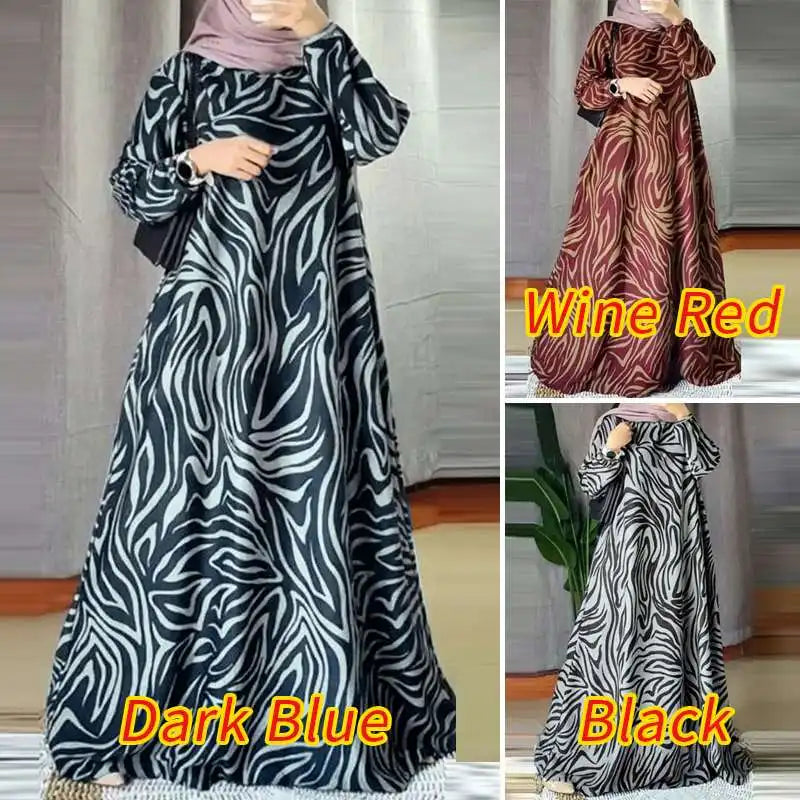 ZANZEA Women Vintage Floral Printed Muslim Dresses Fashion Long Sleeve Casual Maxi Dress Islamic Clothing Abaya Vestido Kaftan