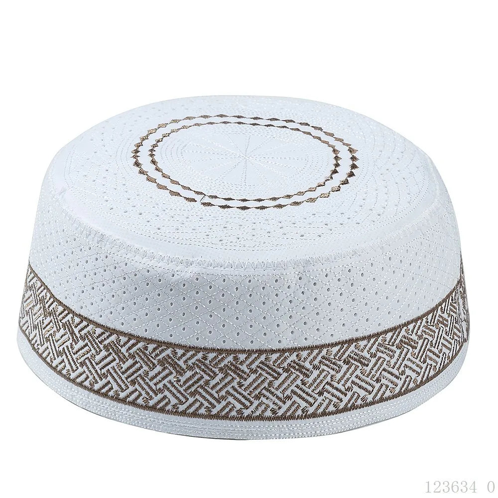 Muslim Men Prayer Hat Cotton Embroidery Islam Men's Arabia Indian Hats Islamic Clothing Accessories Arab Middle East Caps