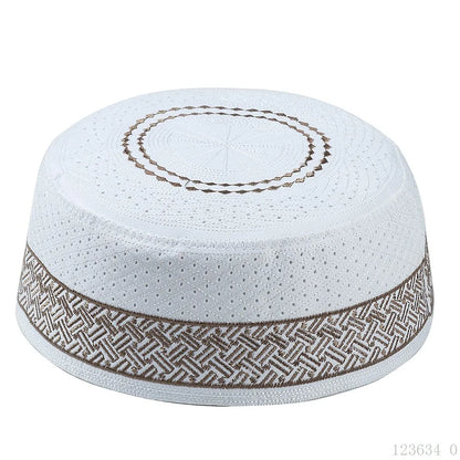 Muslim Men Prayer Hat Cotton Embroidery Islam Men's Arabia Indian Hats Islamic Clothing Accessories Arab Middle East Caps