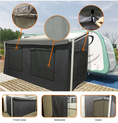 Caravan Awnings,Factory 3-4 Person Outdoor Camping Tent RV Trailer Motrohome Caravan Camper Van Awning Annex Tent