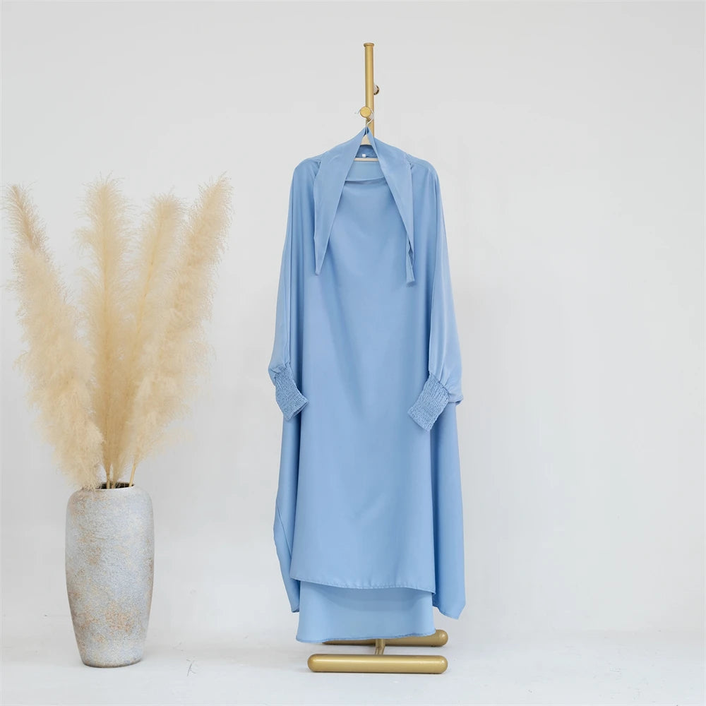 Mom Daughter Hijab Abaya Muslim Women Girl Prayer Garment Eid Ramadan Islam Clothing Khimar Kaftan Turkey Robe Burqa Hooded Gown