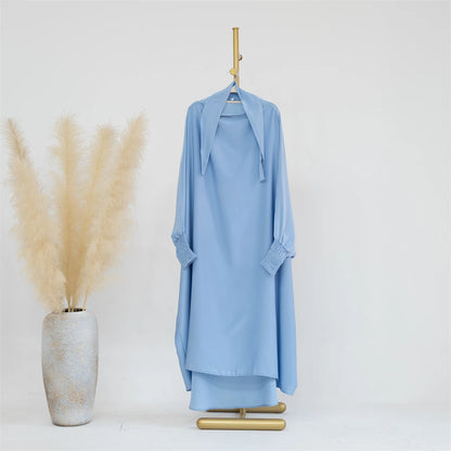 Mom Daughter Hijab Abaya Muslim Women Girl Prayer Garment Eid Ramadan Islam Clothing Khimar Kaftan Turkey Robe Burqa Hooded Gown