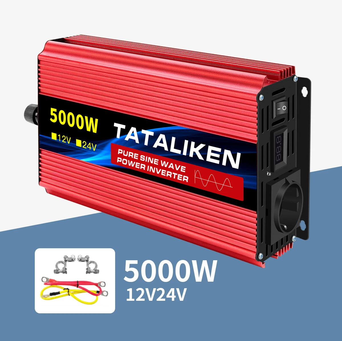 Pure Sine Wave Inverter 1600W/2200W/3000W/4000W DC 12V/24V to AC 220V 50hz Power Inverter Charger Converter Adapter EU Socket