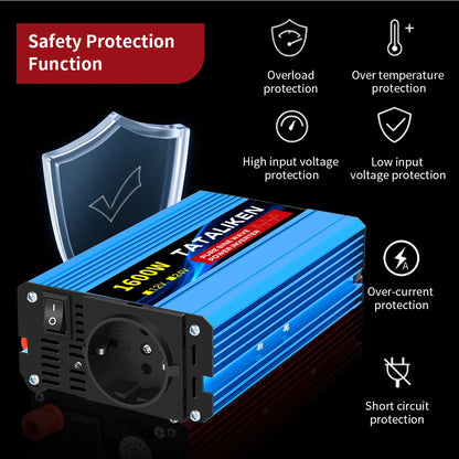 1600W/2200W/3000W/4000W  Pure Sine Wave Inverter DC 12V/24V to AC 220V 50hz Power Inverter Charger Converter Adapter EU Socket