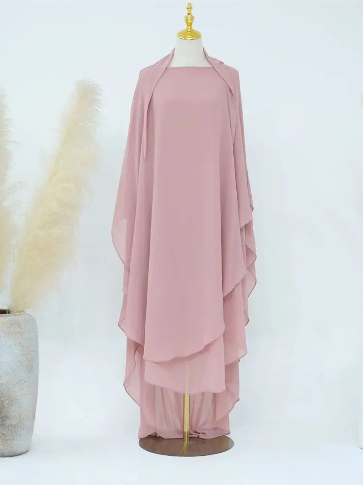 Ramadan Eid Dubai Chiffon Niqab Maxi Khimar Abaya Damen Islam Muslim Hijab Dress Abayas For Women Kebaya Hijabs Femme Musulmane