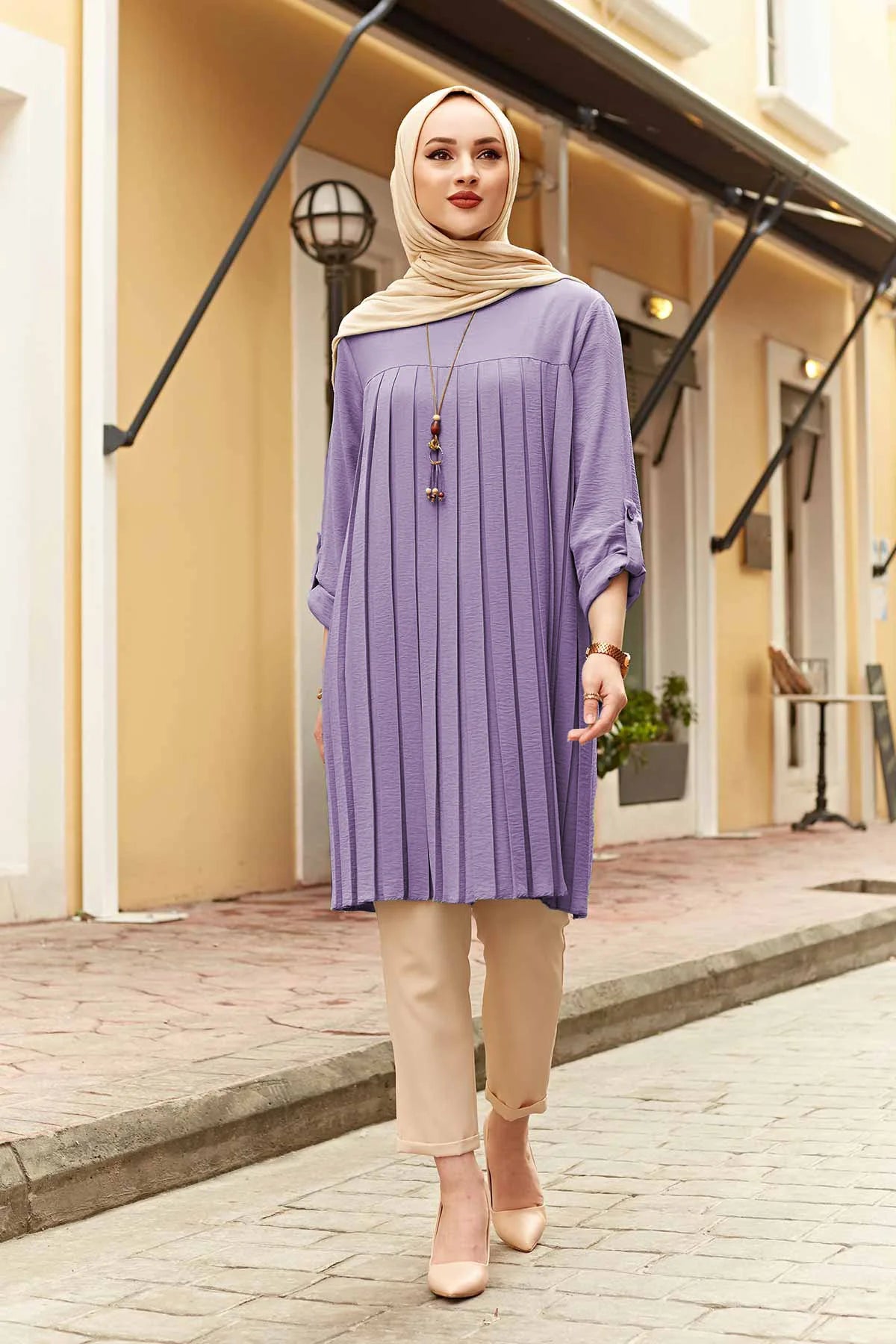 Pleated Girl's Blouse Shirt Adjustable Sleeve Women Top Islamism Blouses for Muslim Women Many Colors Muslim Fashion Women
