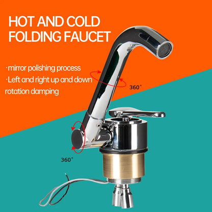Motorhome Trailer Modification Parts Kitchen Bathroom Hot and Cold Folding Faucet 304 Stainless Steel Faucet RV Camper Accessori