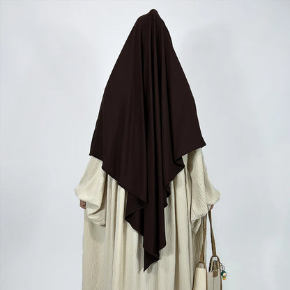 Premium Jersey Khimar Stretchy Breathable High Quality One Layer EID Ramadan Muslim Women Islamic Diamond Shape Prayer Hijab