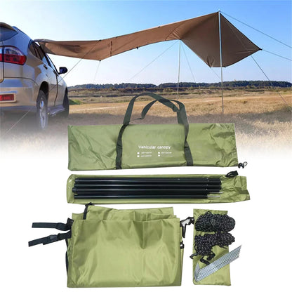 300x150cm Car Side Awning Rooftop Tent Waterproof Side Tent For Outdoor Camping Awning Sun Canopy Sunshade Campervan Waterproof
