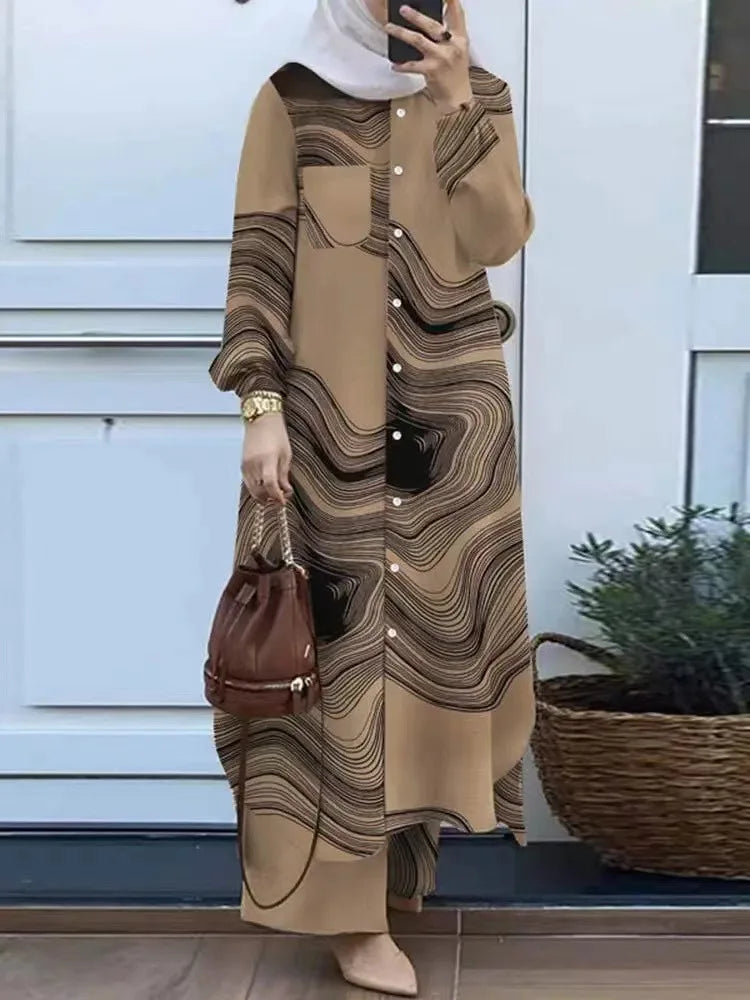 Abaya Muslim Maxi Long Sleeve Dress With Cap Women Diamond Arab Dubai Islamic Clothing Autumn New Loose Casual Turkey Robe