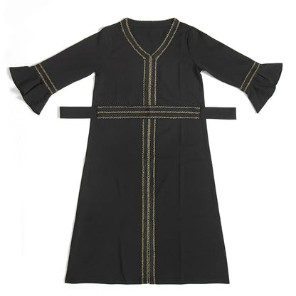 Kids Muslim Girls Abaya Prayer Long Maxi Dress Turkey Kaftan Arab Robe Dubai Islam Morocco Eid Party Ramadan Holiday Gown Caftan