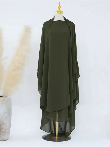 Ramadan Eid Dubai Chiffon Niqab Maxi Khimar Abaya Damen Islam Muslim Hijab Dress Abayas For Women Kebaya Hijabs Femme Musulmane