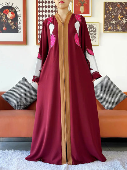 High Grade Fabric Women Party Dress Chiffon Open Abaya Muslim Women Dress Islamic Clothing Cardigan Abaya Women Muslim Dress