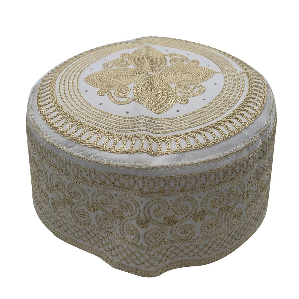 Cotton Embroidery Men's Muslim Hat Islam Ramadan Prayer Hats Arabia Men Headscarf Clothing Topkippot Turban Middle East Cap