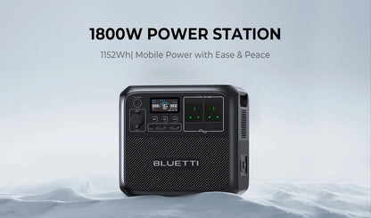 [US Plug] BLUETTI AC180 1152Wh 1800W Protable Power station LiFePO4 Solar Generator 3500+ Cycles For Camping Hiking Fish Trips
