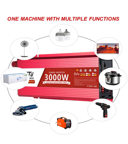 pure sine wave inverter 12V to 220V 1600W 2200W 3000W 4000W DC to AC voltage converter 12 220 mini-car power supply