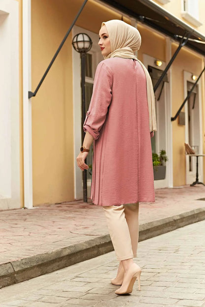 Pleated Girl's Blouse Shirt Adjustable Sleeve Women Top Islamism Blouses for Muslim Women Many Colors Muslim Fashion Women