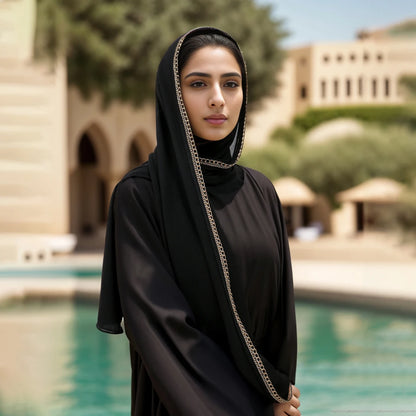 New Muslim Bubble Chiffon Hijab Shawls With Chain Luxury Diamond Jewelry HeadWrap Islamic Ramadan Hijabs Scarves Lady Headscarf