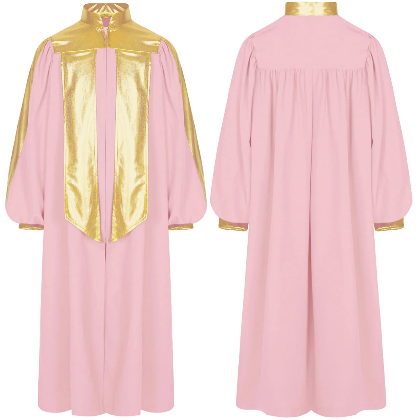 Halloween Kids Thobe for Muslim Boys Girl Metallic Contrast Color Arab Tobes Long Sleeve with Zipper Worship Dance Abaya Clothes