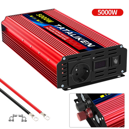 1600W/2200W/3000W/4000W  Pure Sine Wave Inverter DC 12V/24V to AC 220V 50hz Power Inverter Charger Converter Adapter EU Socket