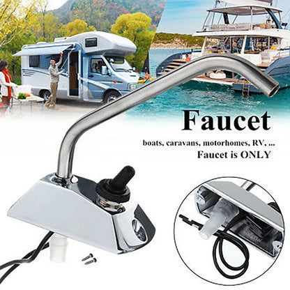 12V Galley Electric Water Pump Tap Faucet Water Tap W/ Switch For Caravan Boat  Caravan RV Durable Water Tap