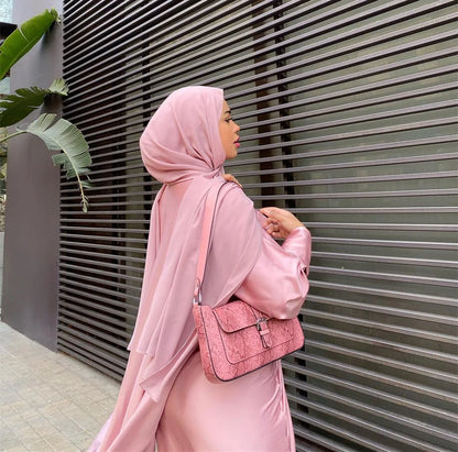 Latest fashionable modest 2 piece set Dubai Abaya design for Muslim Women Abaya Dress of Ethnic Clothing