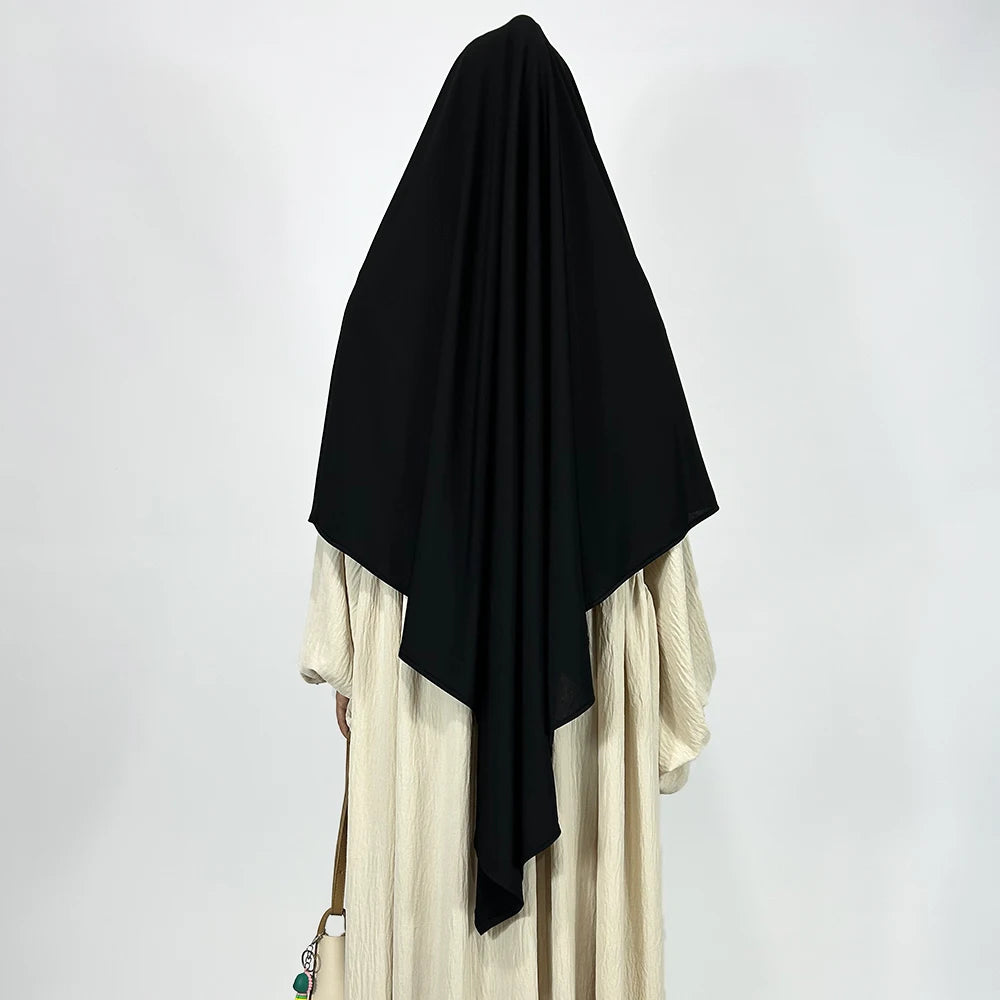 Premium Jersey Khimar Stretchy Breathable High Quality One Layer EID Ramadan Muslim Women Islamic Diamond Shape Prayer Hijab