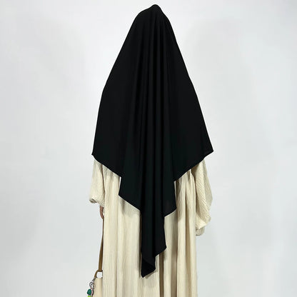 Premium Jersey Khimar Stretchy Breathable High Quality One Layer EID Ramadan Muslim Women Islamic Diamond Shape Prayer Hijab