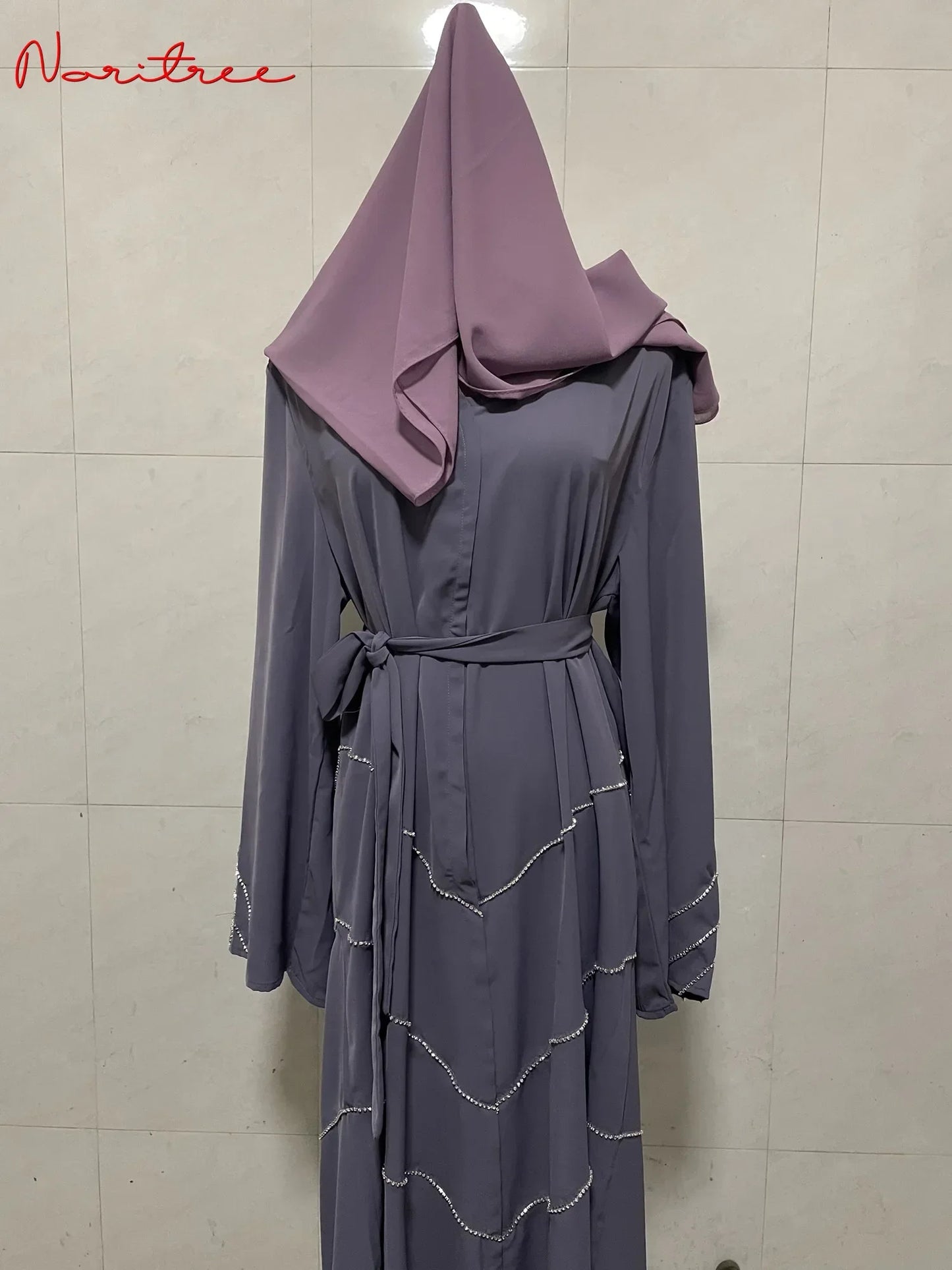 Hand made diamond beading Ramadan Eid Muslim dress long abayas robe fancy maxi French stylish modest Islamic wy1368 G1665
