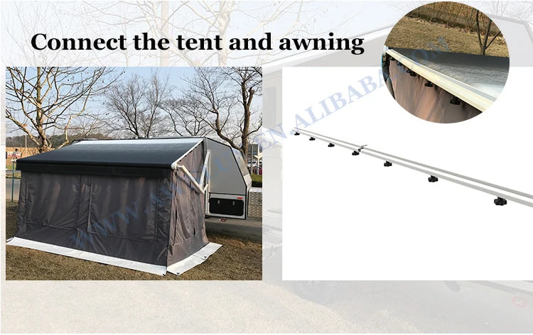 Caravan Awnings,Factory 3-4 Person Outdoor Camping Tent RV Trailer Motrohome Caravan Camper Van Awning Annex Tent