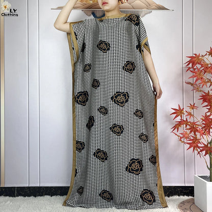 Muslim Abayas For Women 2023 New Fashion Printed Silk Soft Loose Femme Elegant Robe African Maxi Party Dresses With Belt Turban