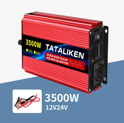 Pure Sine Wave Inverter 1600W/2200W/3000W/4000W DC 12V/24V to AC 220V 50hz Power Inverter Charger Converter Adapter EU Socket