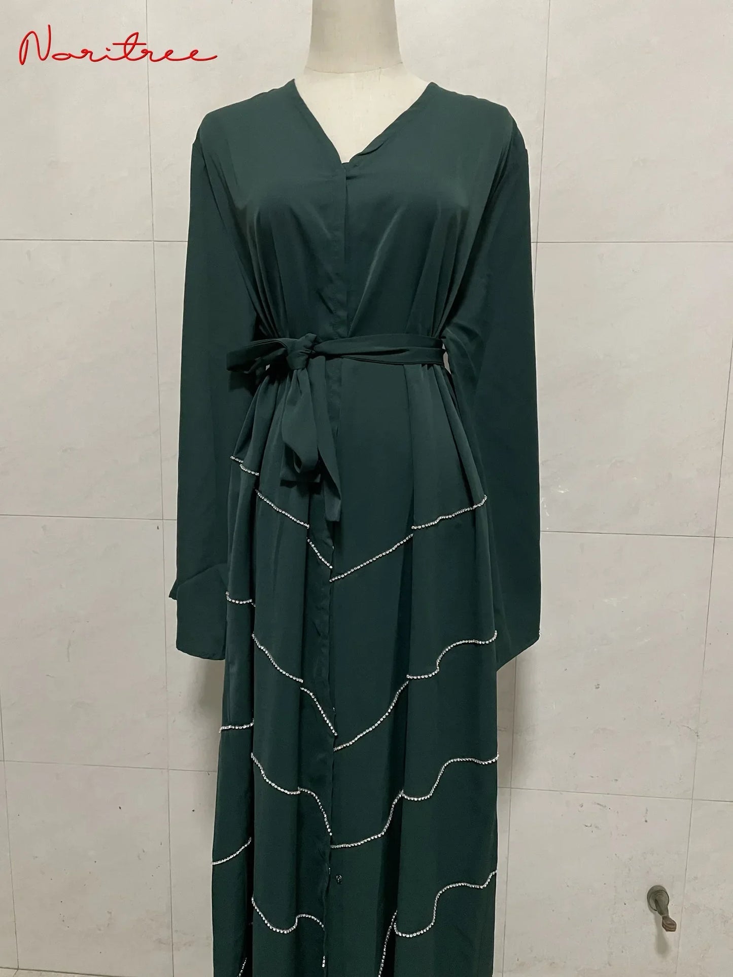 Hand made diamond beading Ramadan Eid Muslim dress long abayas robe fancy maxi French stylish modest Islamic wy1368 G1665