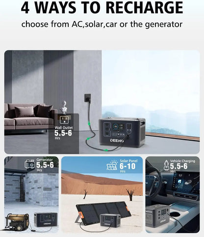 Portable Power Station X1500 1036Wh LiFePO4 (LFP) Battery 1500W(Peak 3000W) Solar Generator Solar Panel Optional for Outdoor
