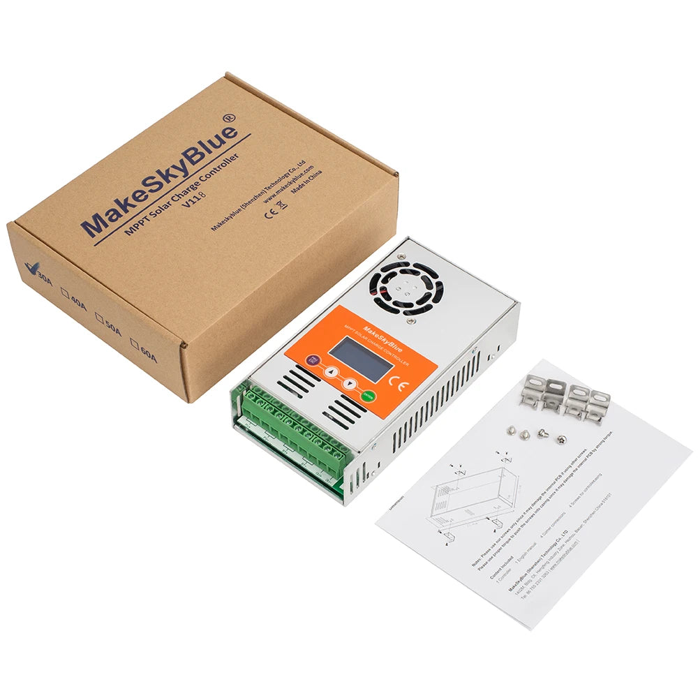 60A24V-V125 MakeSkyBlue 60A 24V MPPT Solar Panel Charge Controller for Li-NMC LifePO4 Lead-Acid Battery