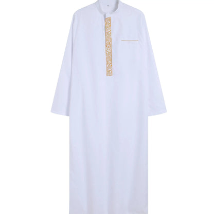 New Muslim Robe Mo Arab Ethnic Wind Sleeve Embroidery Festival Set Casual Men Abaya (M-4XL)