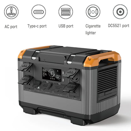 2016Wh Power Station Energy storage system Solar Panel large capacity home and outdoor 220V LifePO4  Battery 2400W Inverter